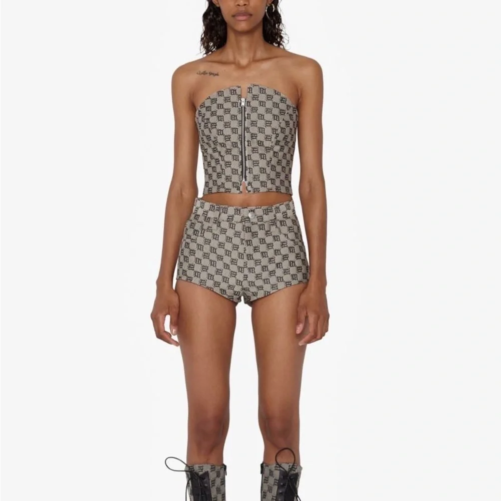 MISBHV Monogram Jacquard Canvas Mini‎ Shorts Sz L